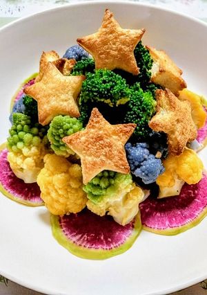 Xmasメニュー！食パンと野菜のサラダ-レシピのメイン写真