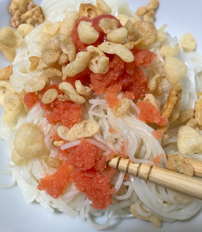 簡単　そうめんの食べ方（明太子）-レシピのメイン写真