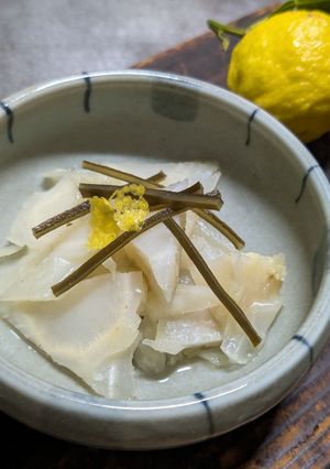キャベツの芯のたいたん。ゆず風味-レシピのメイン写真