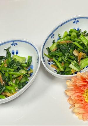 カブの葉と干しエビのソテー-レシピのメイン写真