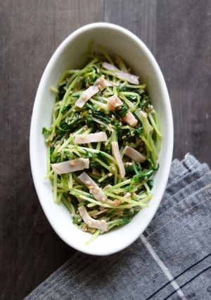 豆苗とハムの白ごま和え-レシピのメイン写真