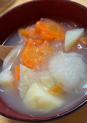 簡単!火を使わないモチモチ鶏ガラスープ-レシピのメイン写真