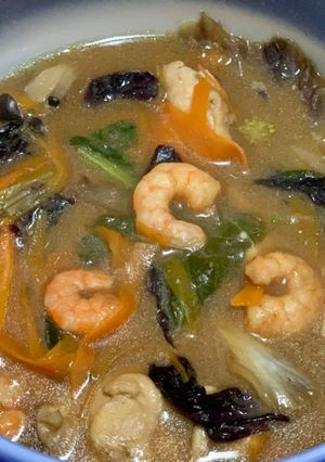 イタリア野菜・根菜・きのこの海老味噌鍋-レシピのメイン写真