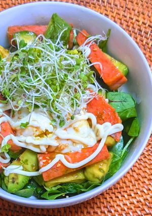 スパムとアボカドのポキ丼風サラダごはん-レシピのメイン写真
