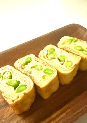 冷凍むき枝豆とチーズの卵焼き(お弁当)-レシピのメイン写真