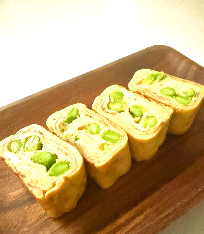 冷凍むき枝豆とチーズの卵焼き（お弁当）-レシピのメイン写真