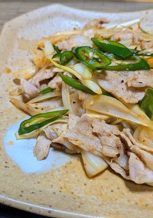 らっきょうと豚肉のピリ辛炒め-レシピのメイン写真