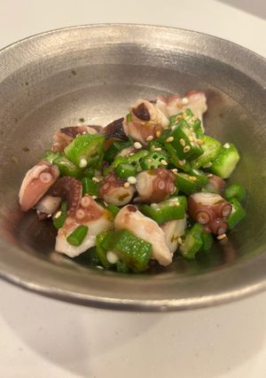 タコとオクラの梅しそめんつゆ和え-レシピのメイン写真