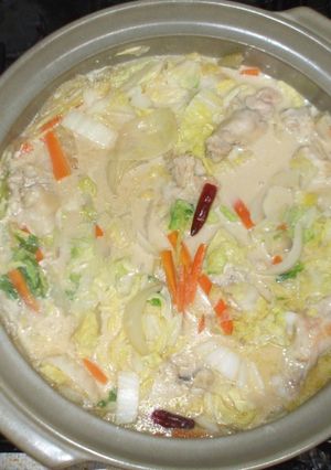 味噌豆乳鍋♪簡単豆乳味噌鍋ダイエット-レシピのメイン写真