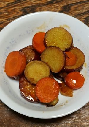 さつまいもとニンジンの和風グラッセ-レシピのメイン写真