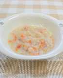 【離乳食中期】冬野菜と鶏ささみ入りおかゆ