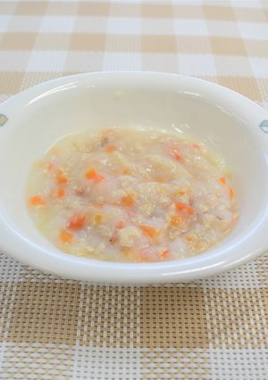 【離乳食中期】冬野菜と鶏ささみ入りおかゆ-レシピのメイン写真