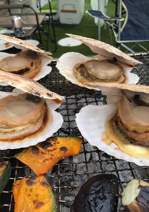BBQ 貝殻付き帆立のバター焼き　-レシピのメイン写真