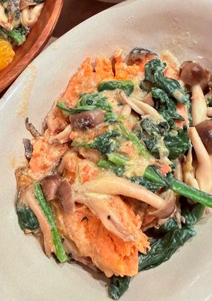 豆乳で煮込む鮭とほうれん草のクリーム煮-レシピのメイン写真