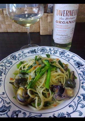 アレッタとニシ貝のパスタ（菜の花）-レシピのメイン写真