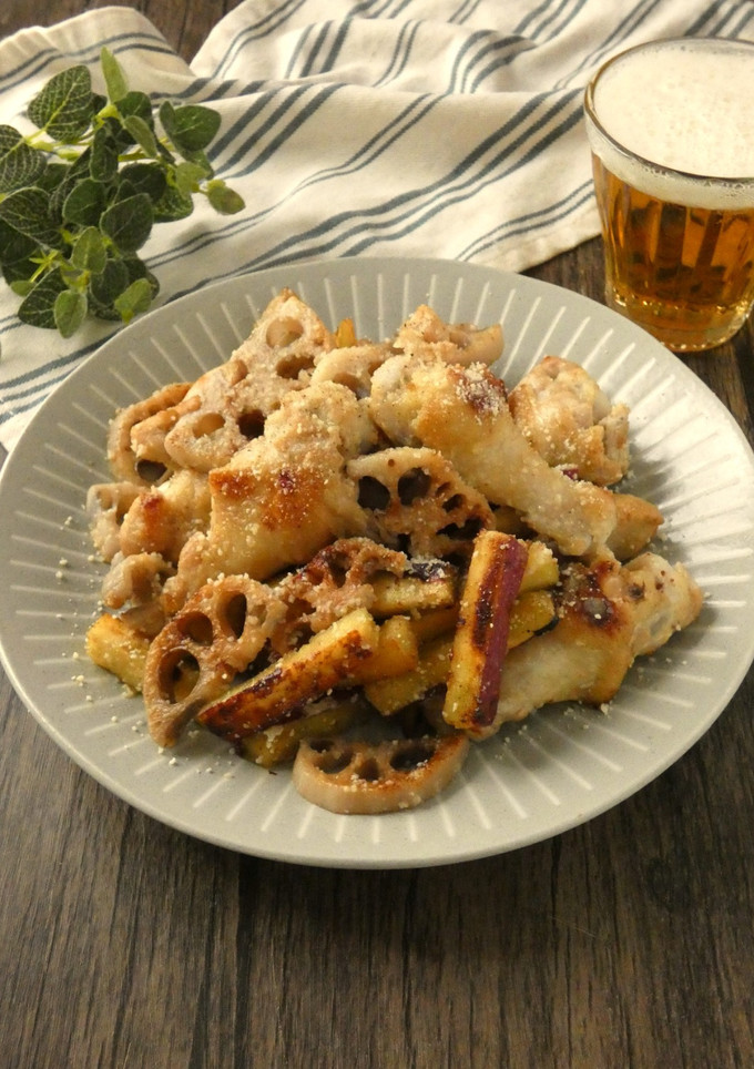 鶏手羽と秋野菜のにんにく焼き-レシピのメイン写真