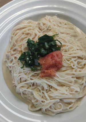 明太子と大葉のクリームそうめん-レシピのメイン写真