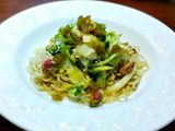 青梅塩麹漬けセロリとホタテ缶の半冷し中華