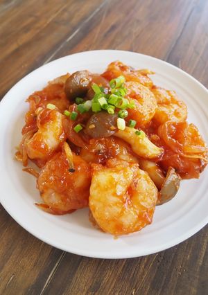 《主菜》エビとしめじのチリソース-レシピのメイン写真