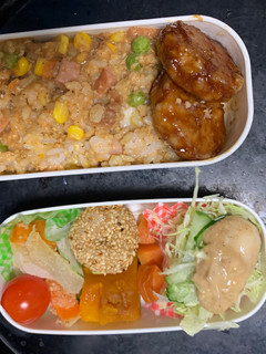 全てレンジ簡単洋風梅ウスター炒飯弁当-レシピのメイン写真