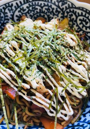 五目焼きそば●海苔マヨソースしあげ-レシピのメイン写真