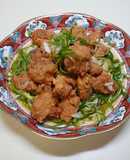味付け無し、冷凍鶏唐揚げの南蛮漬け