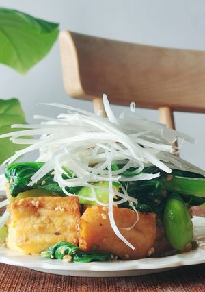 簡単♪厚揚げ&小松菜ナムル風☆今夜の夕食-レシピのメイン写真