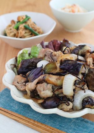なすと新たまねぎと豚肉の塩昆布バター炒め-レシピのメイン写真