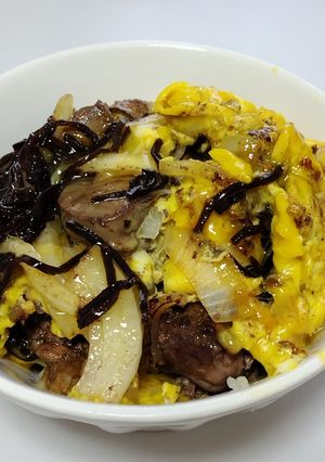 鶏レバー丼塩こんぶと卵とじバージョン-レシピのメイン写真