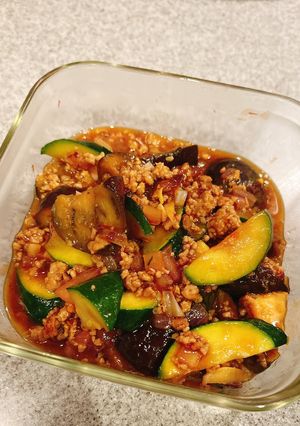 【夏野菜】ズッキーニ入り麻婆茄子-レシピのメイン写真
