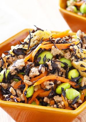 減塩◎辛すぎない♪ひじきと野菜のそぼろ煮-レシピのメイン写真