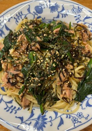 ツナと塩昆布の和風バターパスタ-レシピのメイン写真