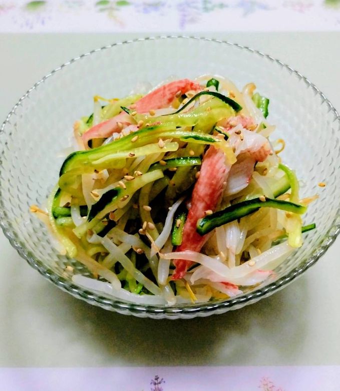 簡単今日の夕飯夏サッパリもやし胡瓜サラダ-レシピのメイン写真