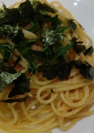 明太子パスタ〜青じそ＆焼きのりトッピング〜-レシピのメイン写真