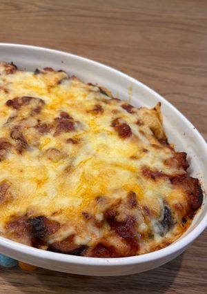 茄子と豚肉のトマポテグラタン-レシピのメイン写真
