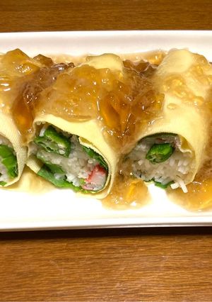 素麺リメイク！夏の彩り豆腐皮ロール-レシピのメイン写真
