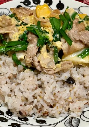 豚ニラ玉丼-レシピのメイン写真