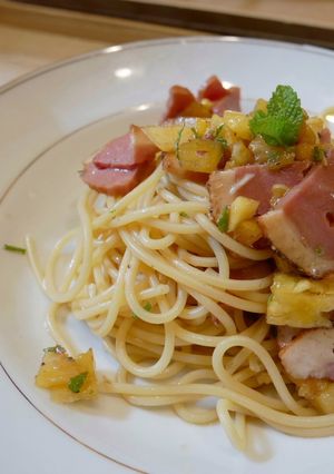 合鴨パストラミとパイナップルの冷製パスタ-レシピのメイン写真