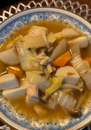 里芋大根しめじ白菜とササミの洋風梅煮-レシピのメイン写真