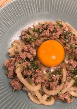 レンジのみ甘辛そぼろ混ぜうどん-レシピのメイン写真