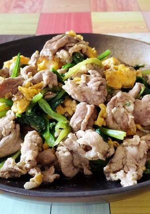豚肉と小松菜のふんわり卵炒め-レシピのメイン写真