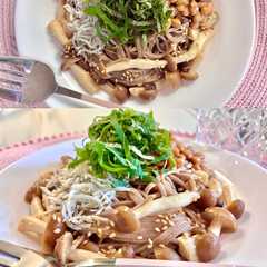 รูปของ パスタ風〜♡納豆しらす蕎麦〜♡！