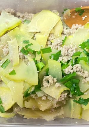 電子レンジde簡単、パパイヤのひき肉炒め-レシピのメイン写真