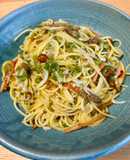 ふきのとうとつくしとしらすのパスタ