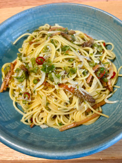 ふきのとうとつくしとしらすのパスタ-レシピのメイン写真