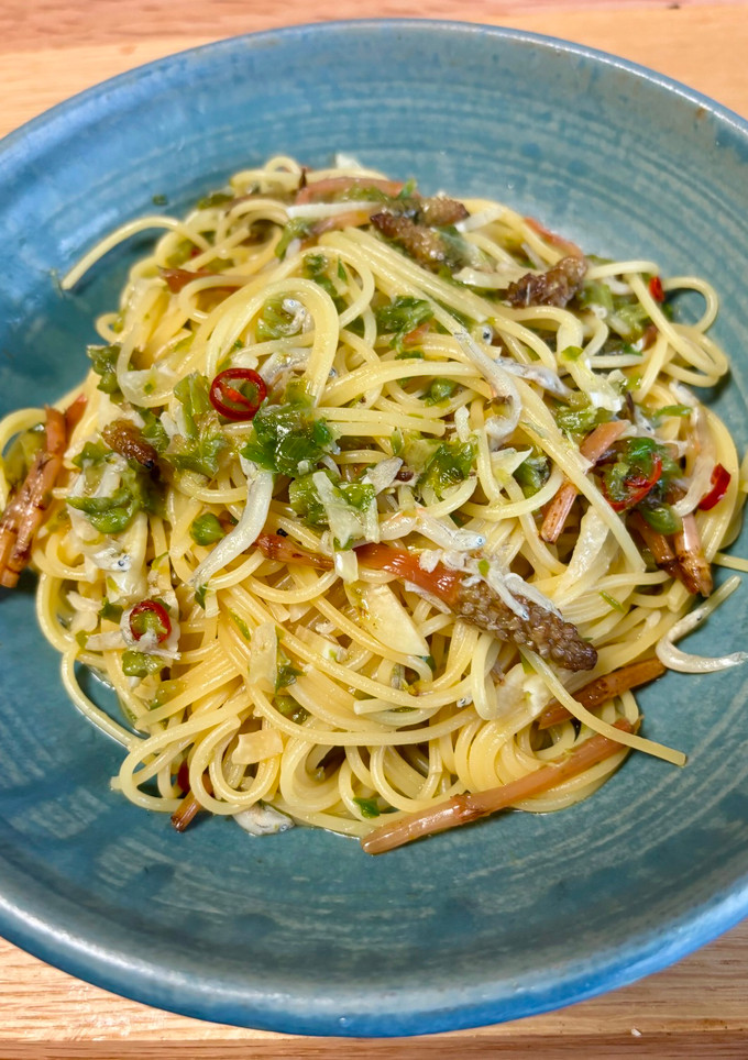 ふきのとうとつくしとしらすのパスタ-レシピのメイン写真