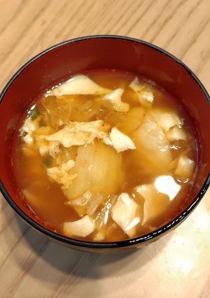 ふんわり卵と豆腐のキムチスープ-レシピのメイン写真