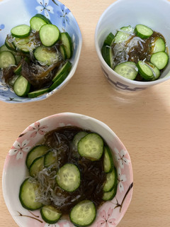 きゅうりちりめんのもずく酢和え♪-レシピのメイン写真