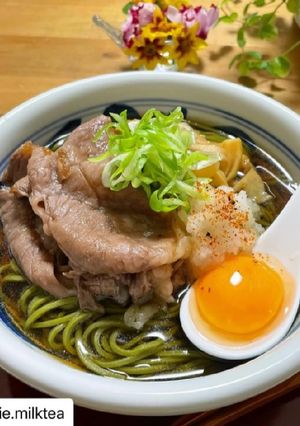 茶そばで肉そば-レシピのメイン写真