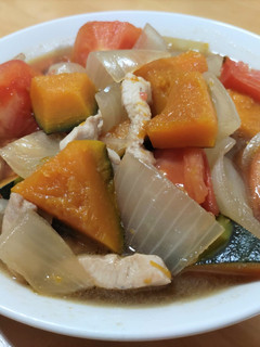かぼちゃの鶏とトマト煮-レシピのメイン写真